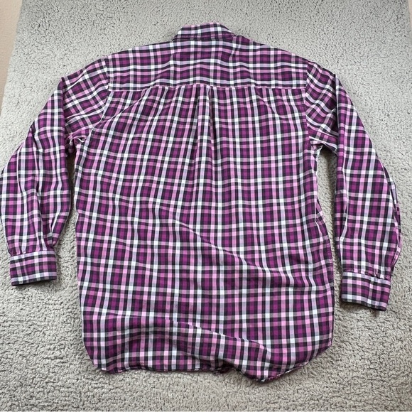 Peter Millar Shirt Mens LT Button Down Plaid Purple Pink Navy Blue Long Sleeve - Picture 2 of 9